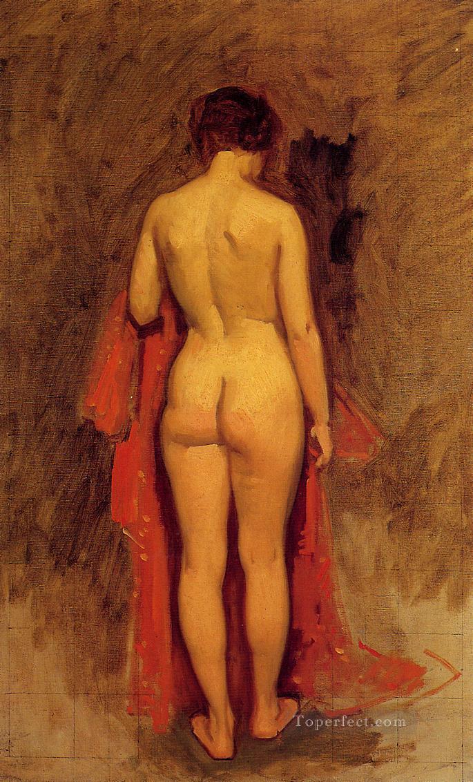 Nude Standing figure portrait Frank Duveneck Oil Paintings